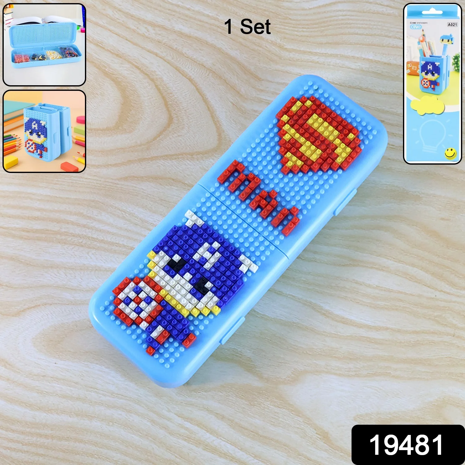DIY Pixel Art Building Block Pencil Box (1 Set) - Image 2
