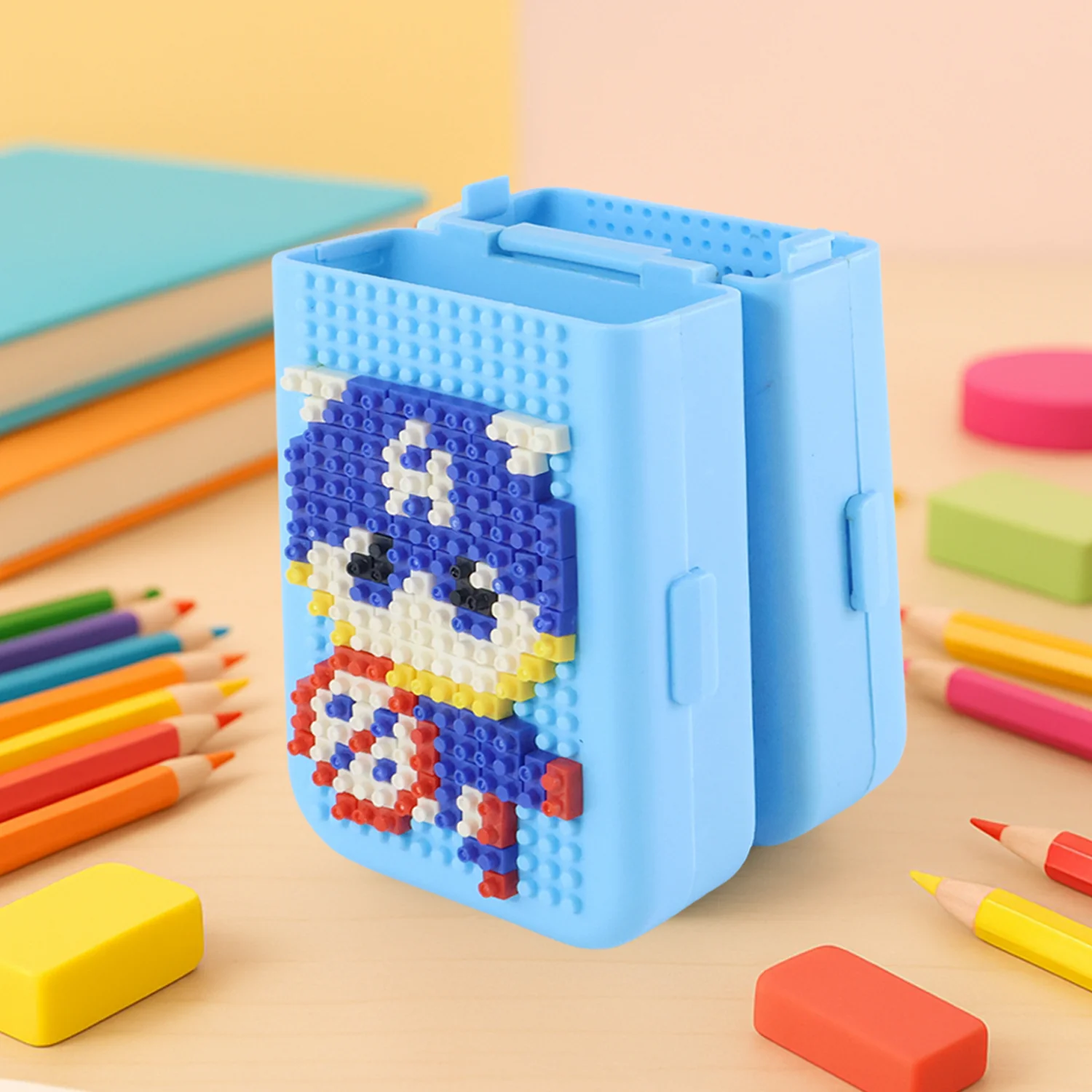 DIY Pixel Art Building Block Pencil Box (1 Set) - Image 6