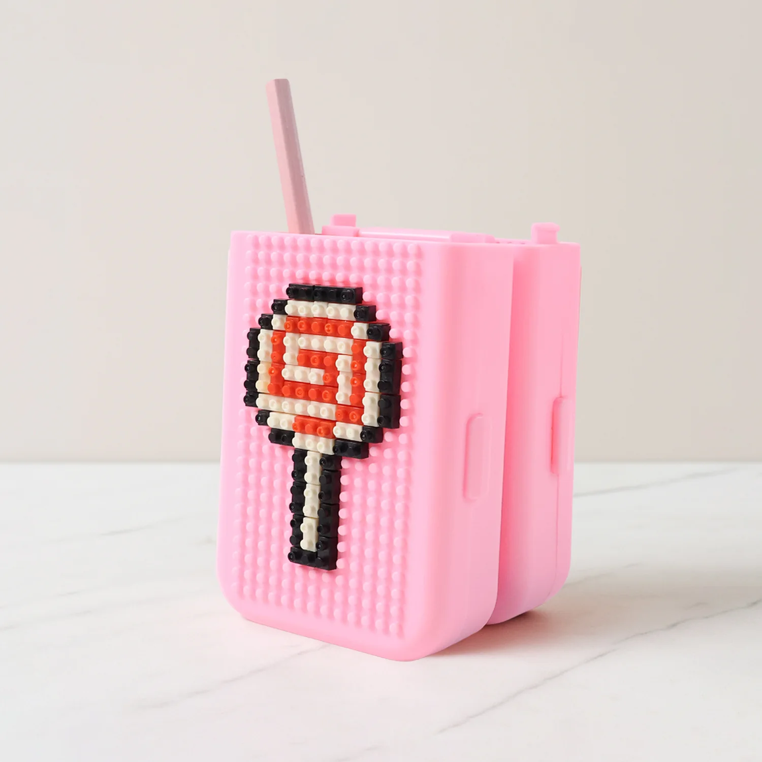 DIY Pixel Art Pencil Box with Building Blocks (1 Set) - Image 4