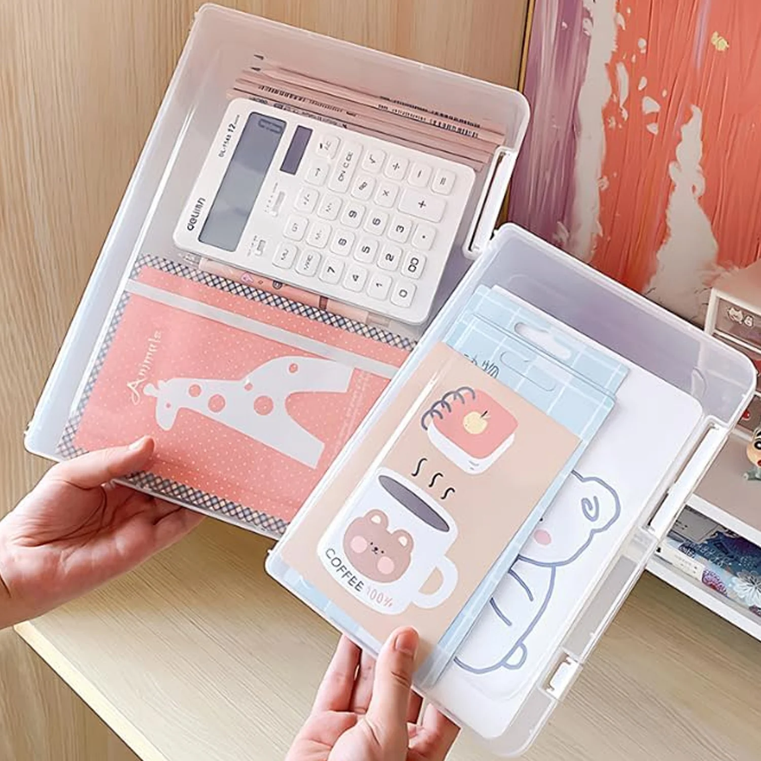 Document Holder File Organizer Box Storage Boxes Lids (1 Pc / 24×17 Cm) - Image 8