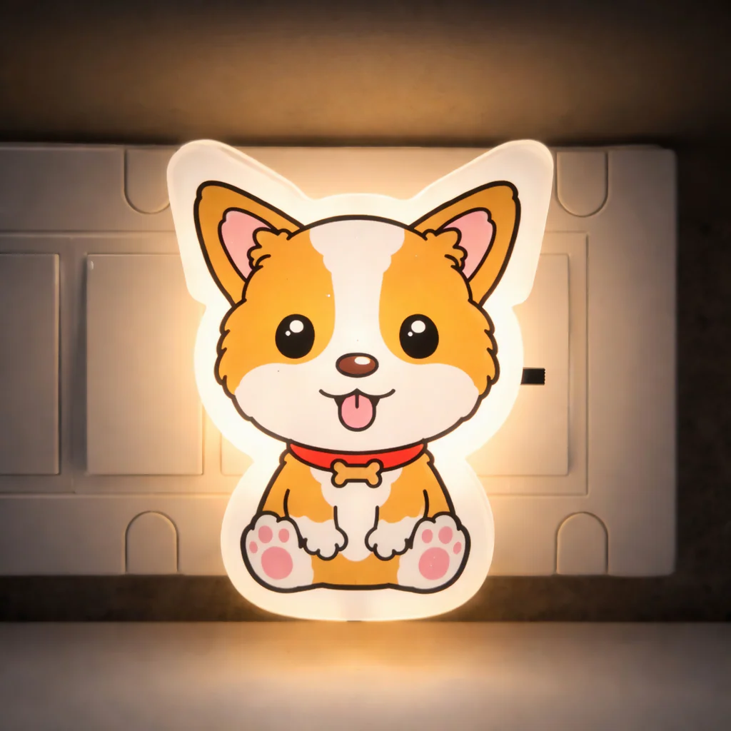 Dog Shape Plug-In LED Night Lamp for Kids Room, Bedroom & Nursery - Image 4