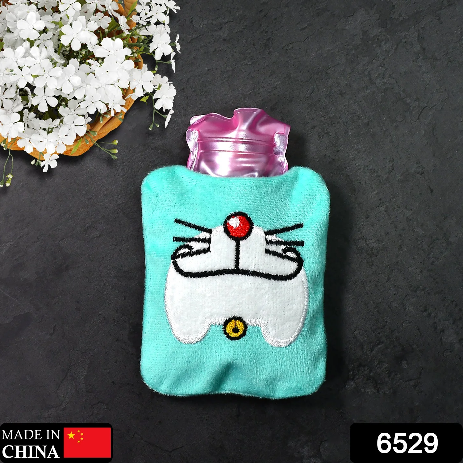 1 Pc Doremon Cartoon small Hot Water Bag with Cove - Image 2