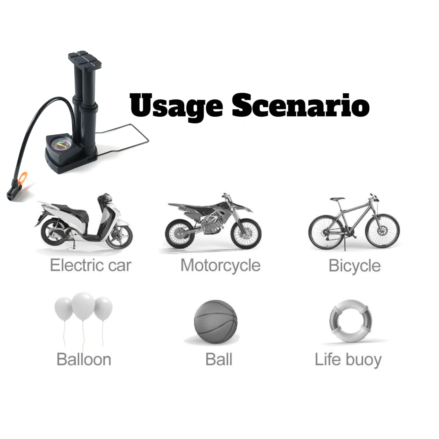 Double Cylinder Foot Air Pump (1 Set) - Image 9