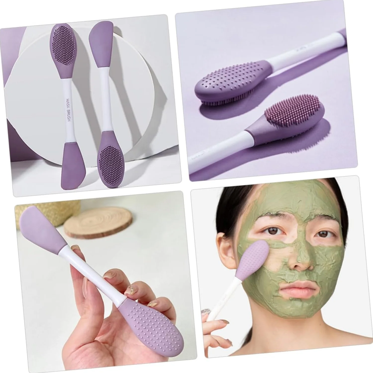 Double-Headed Silicone Mask Brush – Facial Cleansing & Mask Application Tool (1 Pc) - Image 7
