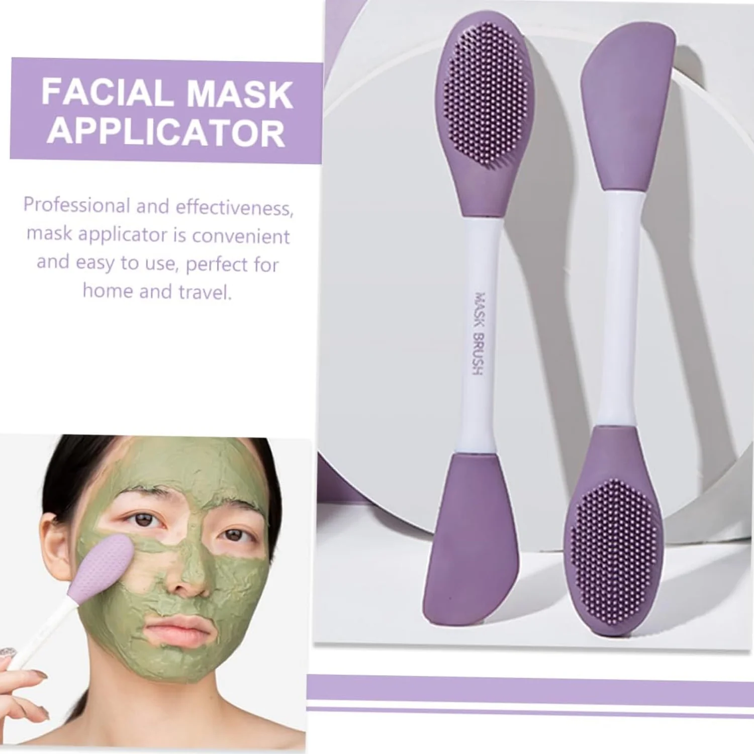 Double-Headed Silicone Mask Brush – Facial Cleansing & Mask Application Tool (1 Pc) - Image 8