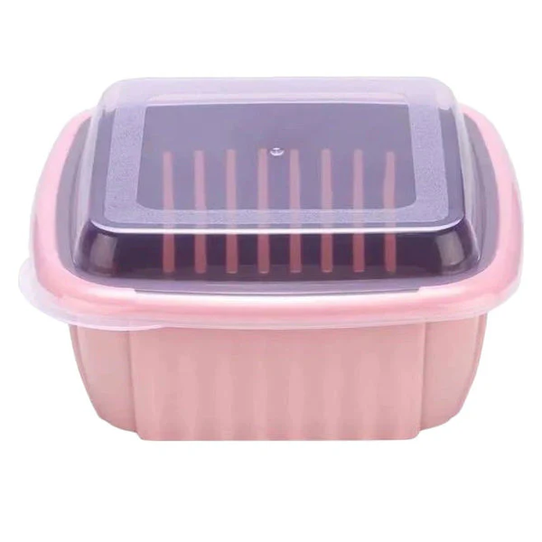 Double Layer Food Drainer Washing Basket with Collapsible Strainers Colander - Image 5