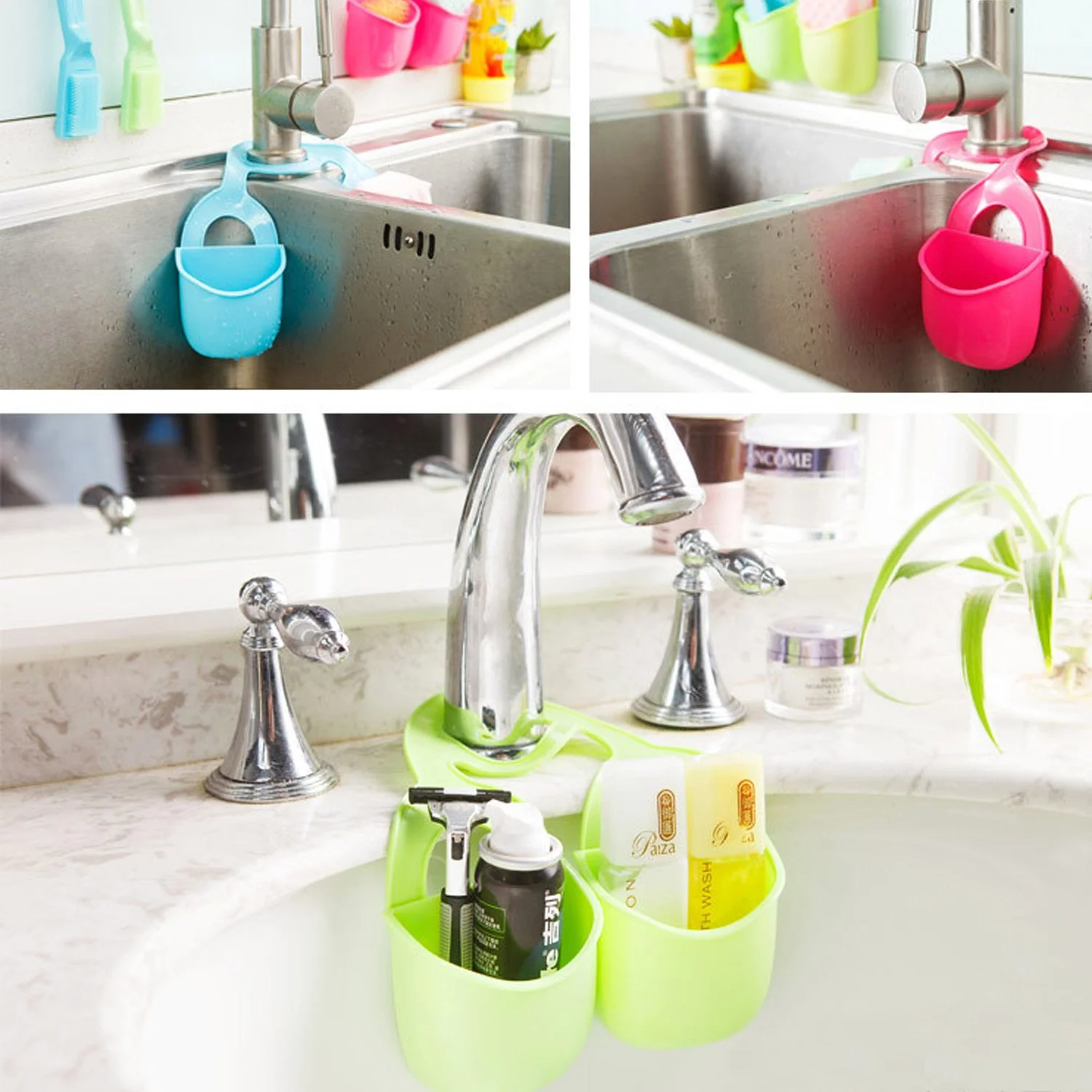 Double Layer Sink Hanging Storage Basket (1 Pc) - Image 6