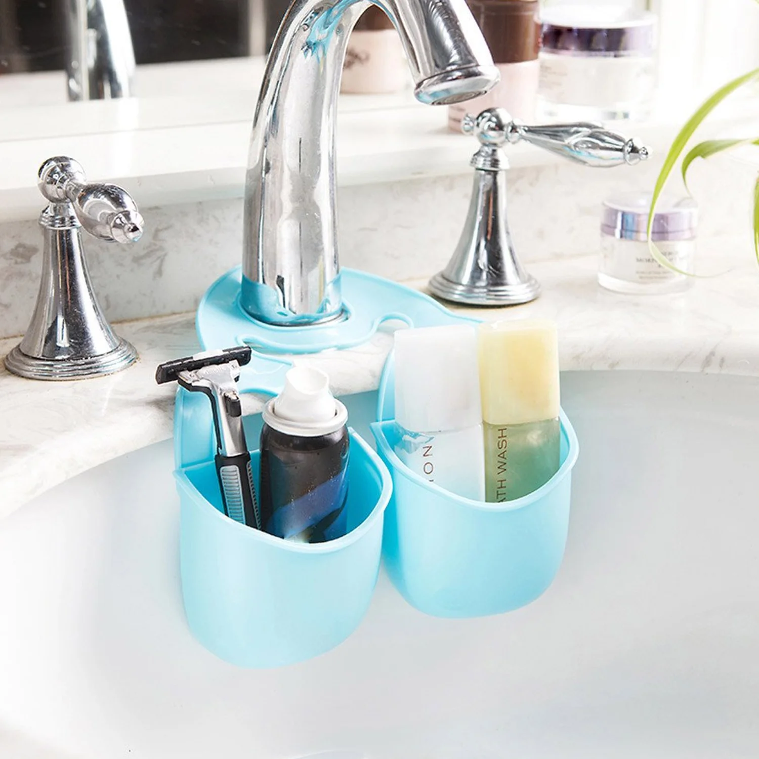 Double Layer Sink Hanging Storage Basket (1 Pc) - Image 7