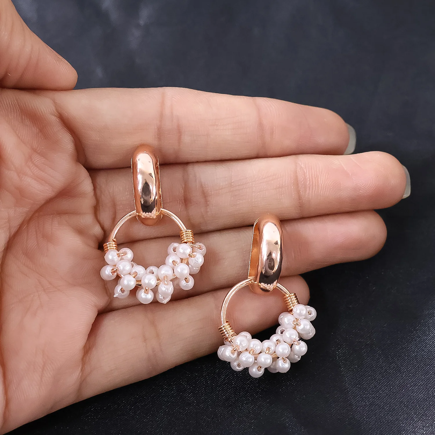 Double Pearl Stud Earrings (1 Pair) - Image 4