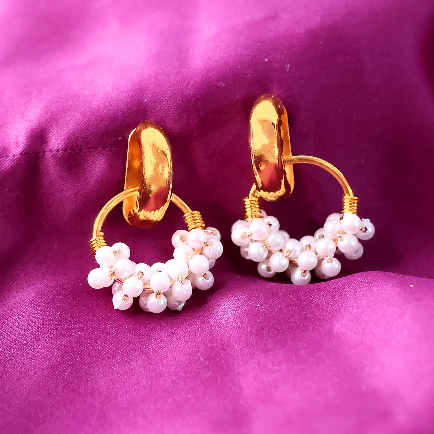 Double Pearl Stud Earrings (1 Pair) - Image 5