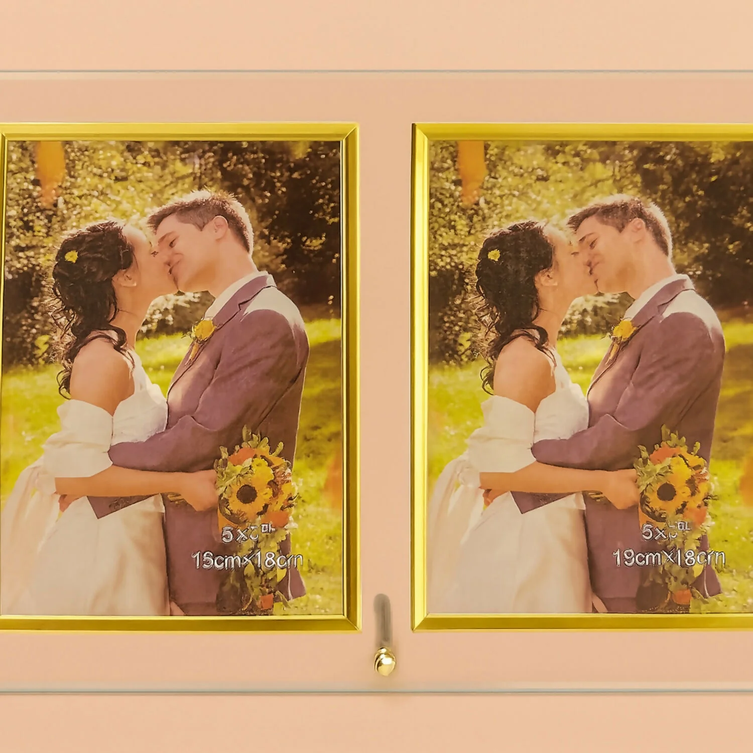 Double Photo Frame with Glass Stand for Table, Home Décor & Gifting - Image 2