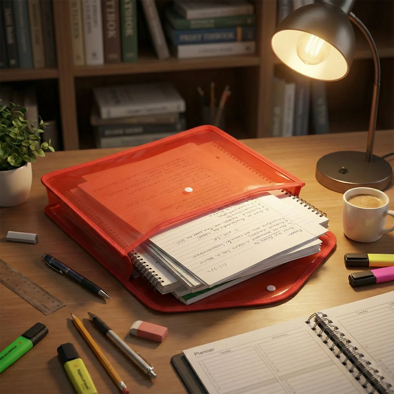Double Pocket Document File Folder with Button Closure for Office, School Mix Colour - Image 3