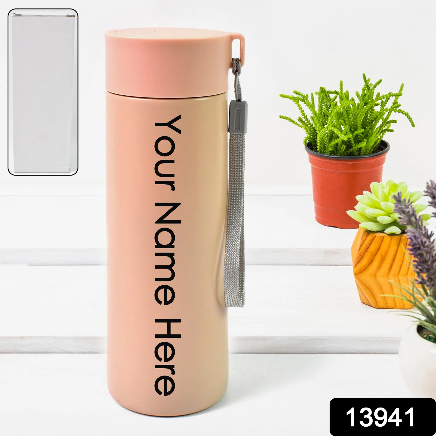 Customized Vacuum Insulated Stainless Steel Bottle, Double Walled (500 ML Approx , Pink) - Image 2
