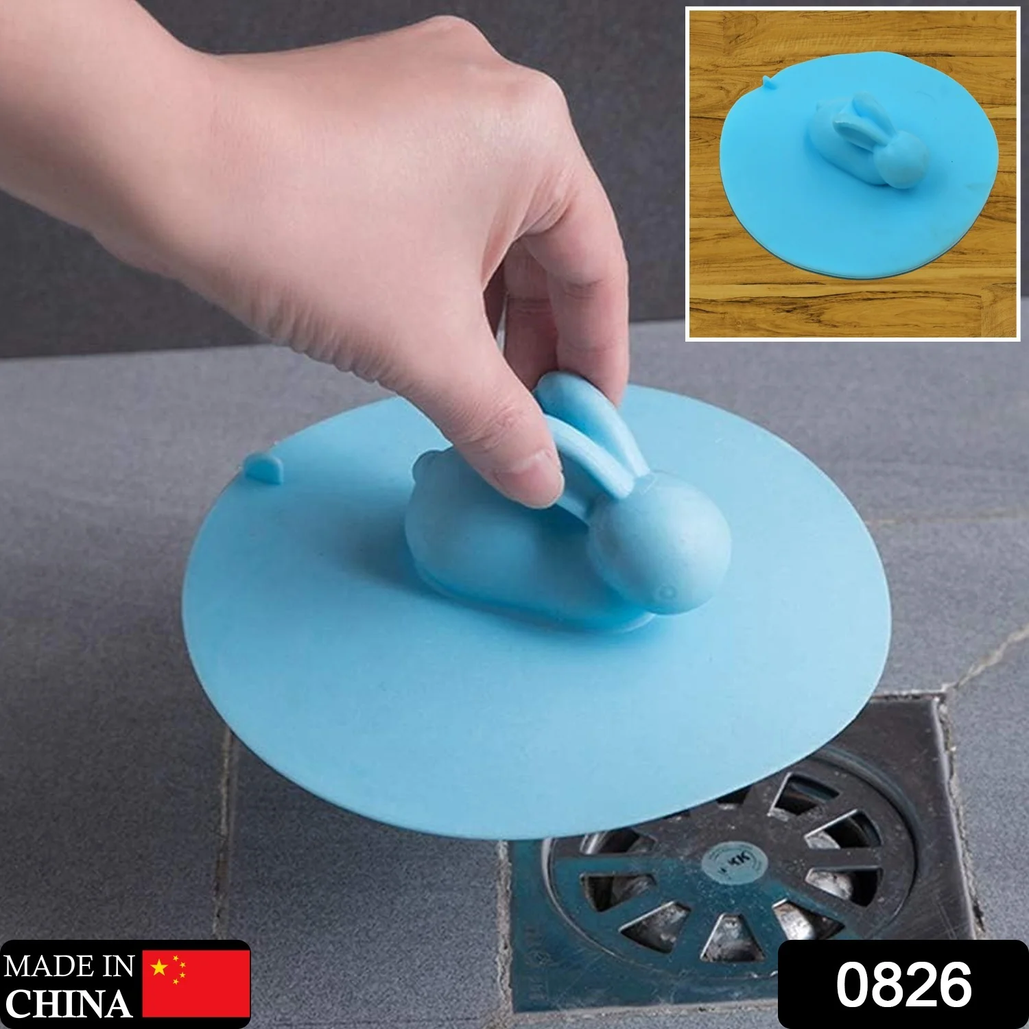 Drain Cover, Water Stopper, Tank Stopper, Rabbit Silicone, Odor Resistant, Drain Lid Shower Drain Cover Shower Plughole Cover Sink Strainer Silicone Bath Drain Cover Kitchen Sink Accessories Bathtub Kitchen Bathroom (1 Pc ) - Image 2