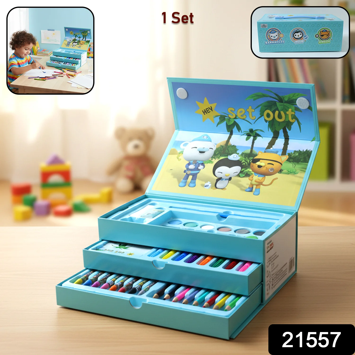 Drawing Kit Box for Kids with Colors & Tools (1 Pc) - Image 2