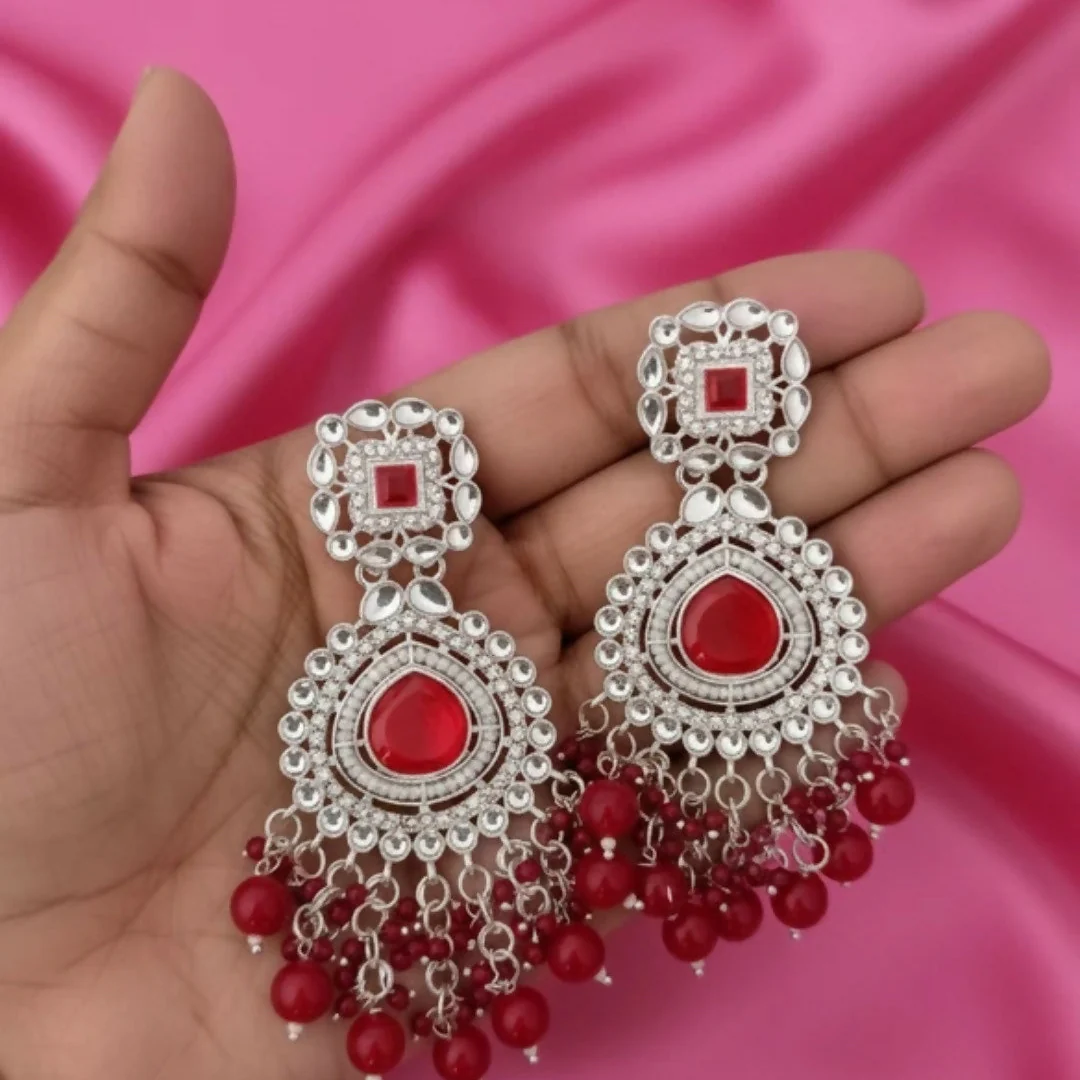 Drop & Danglers Kundan Earrings girls and women - Image 4