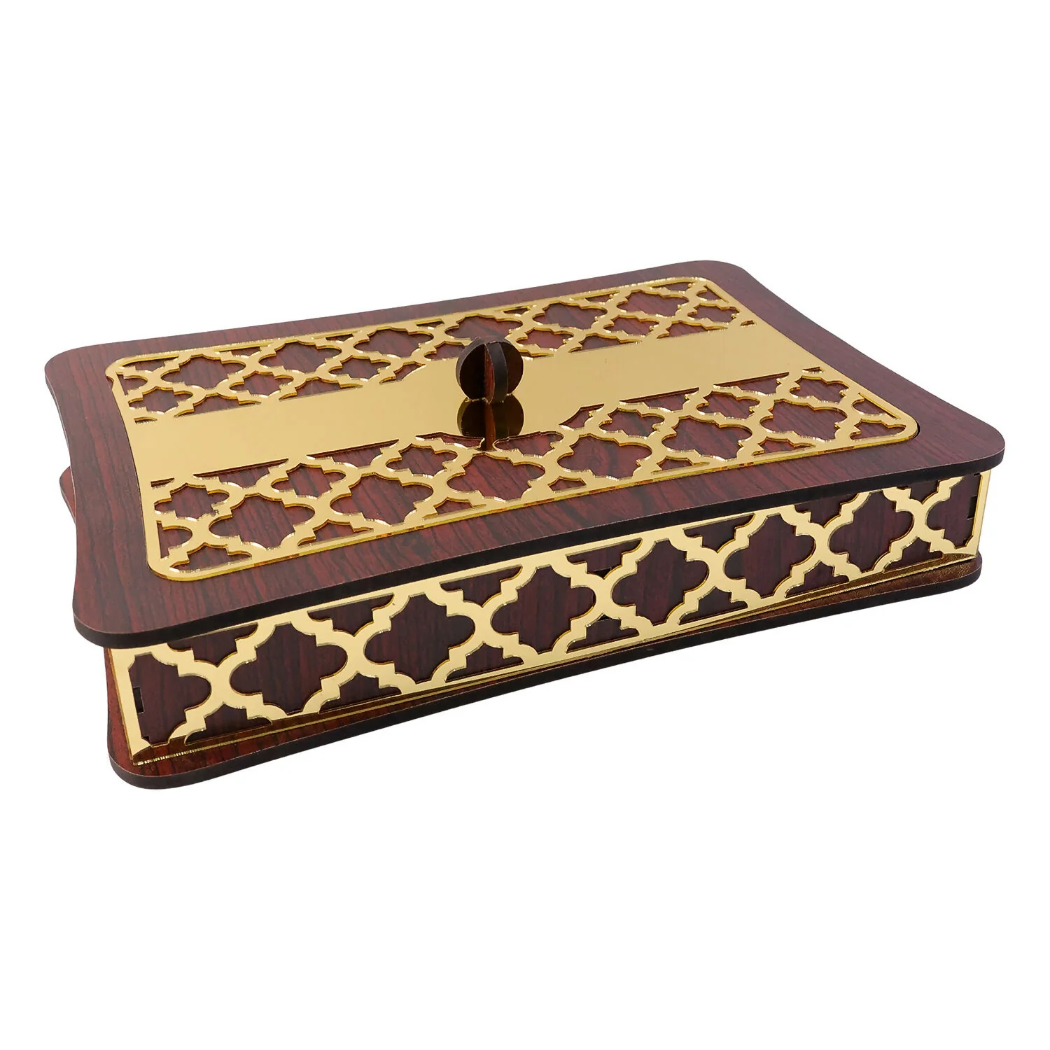 Dry Fruit Storage Box with 4 Compartments and Decorative Golden Lid - Image 5
