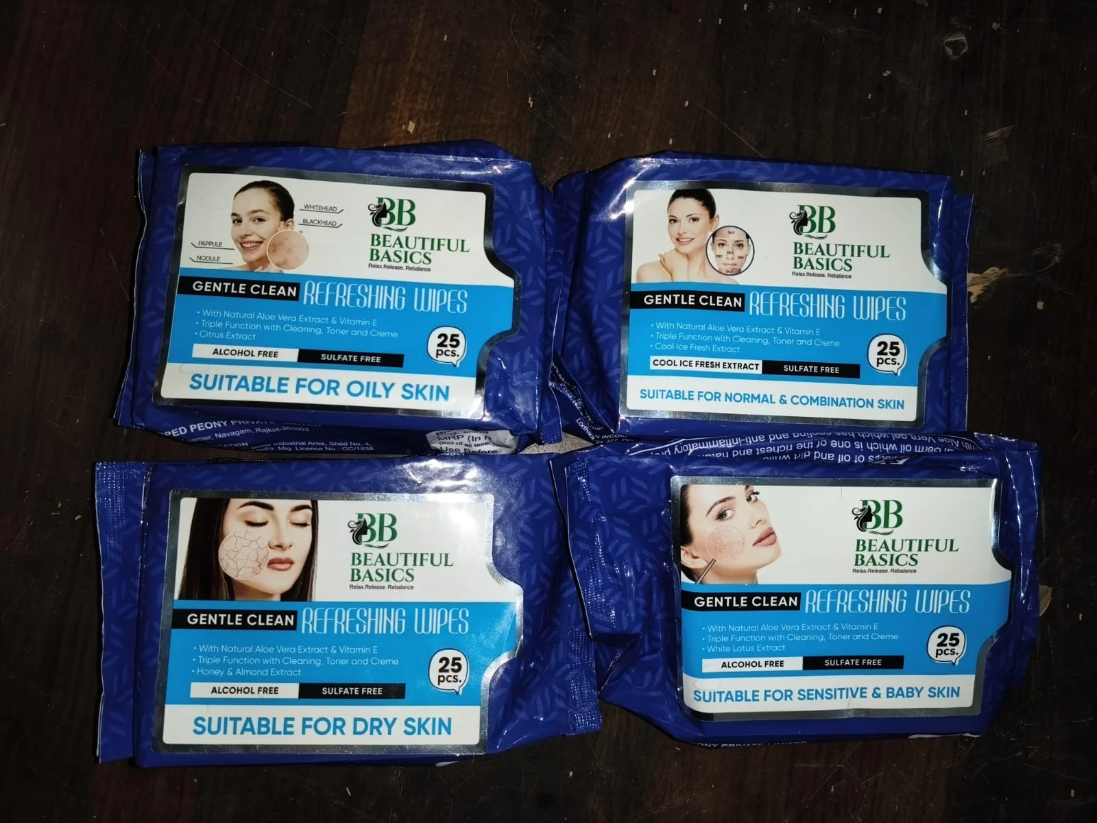 Beautiful Basics Dry, Oily, Sensitive & Normal Skin Face Wipes (4Pkt x 100 Pcs) - Image 11