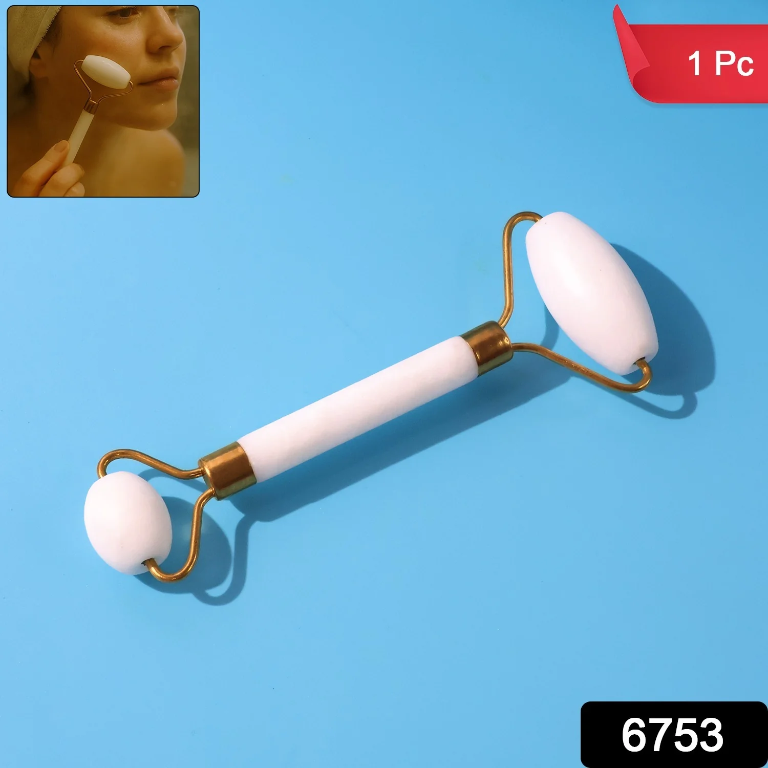 Dual-Ended Face Massage Roller - (1 Pc) - Image 2