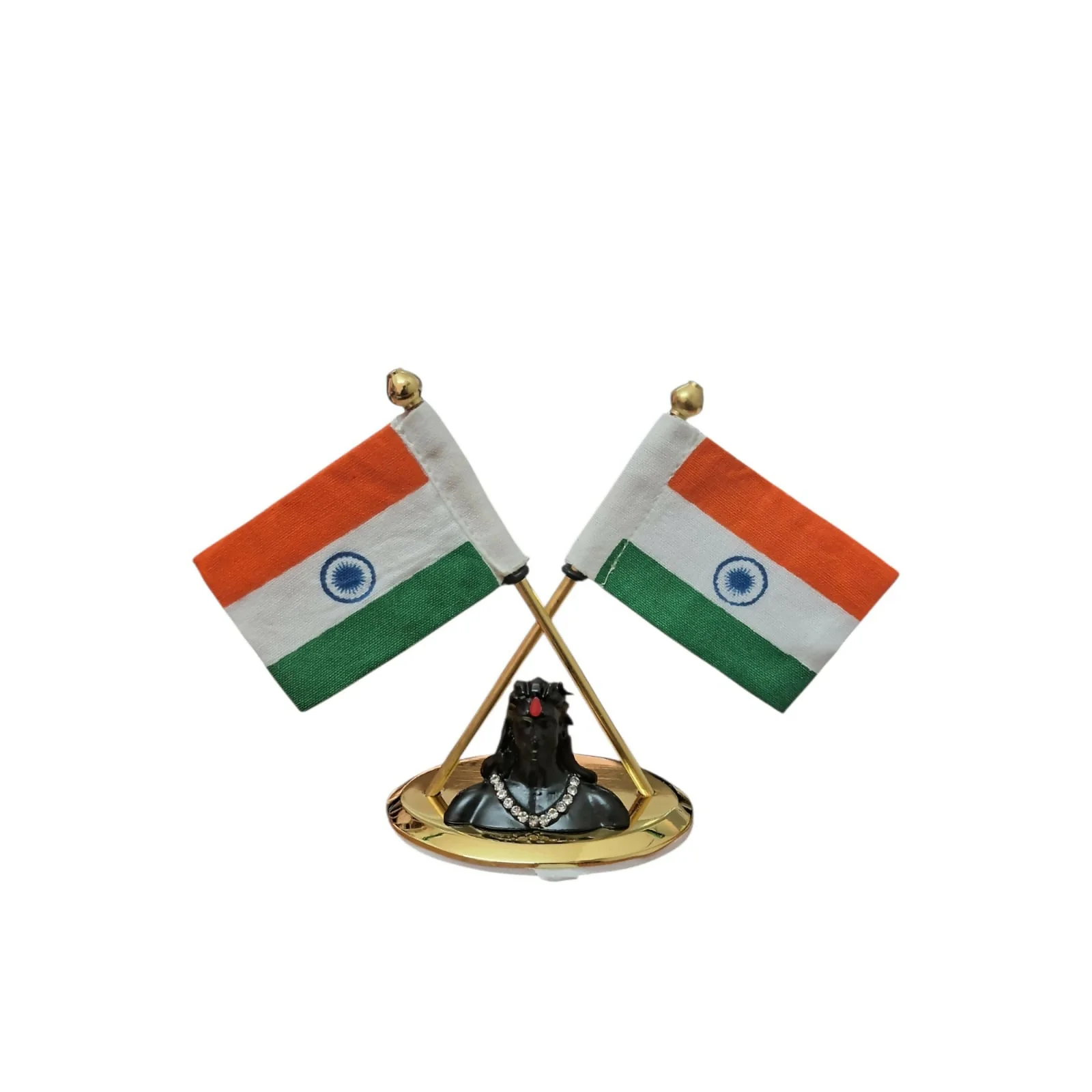 Dual Indian Flag Car Dashboard Stand with Shiva Idol Decorative Showpiece 1 Pc - Image 5