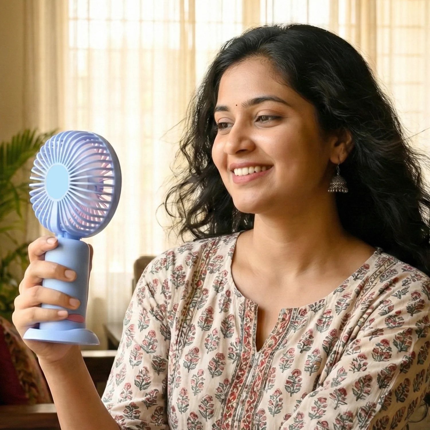 Dual-Use Rechargeable Mini Handheld & Table Fan (1 Pc) - Image 4