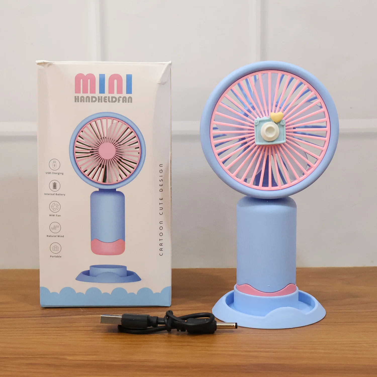 Dual-Use Rechargeable Mini Handheld & Table Fan (1 Pc) - Image 8