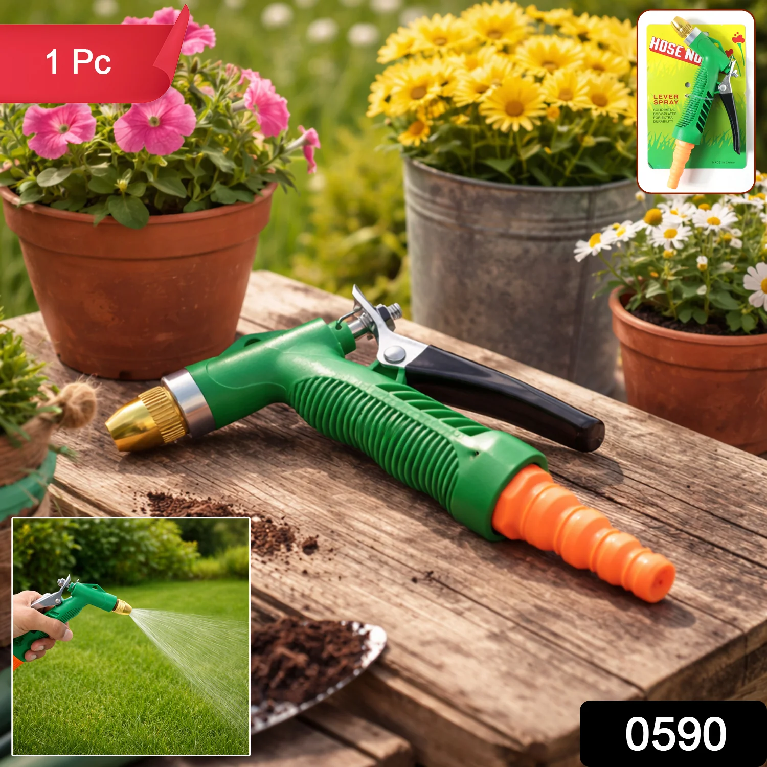 Durable Hose Nozzle Water Lever Spray Gun - Image 4