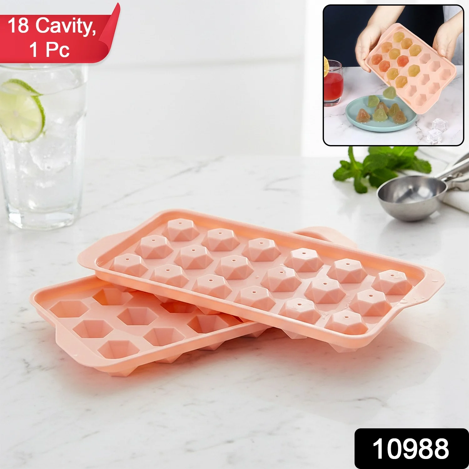 Durable Plastic Ice Cube Tray (1 Pc) - Image 2