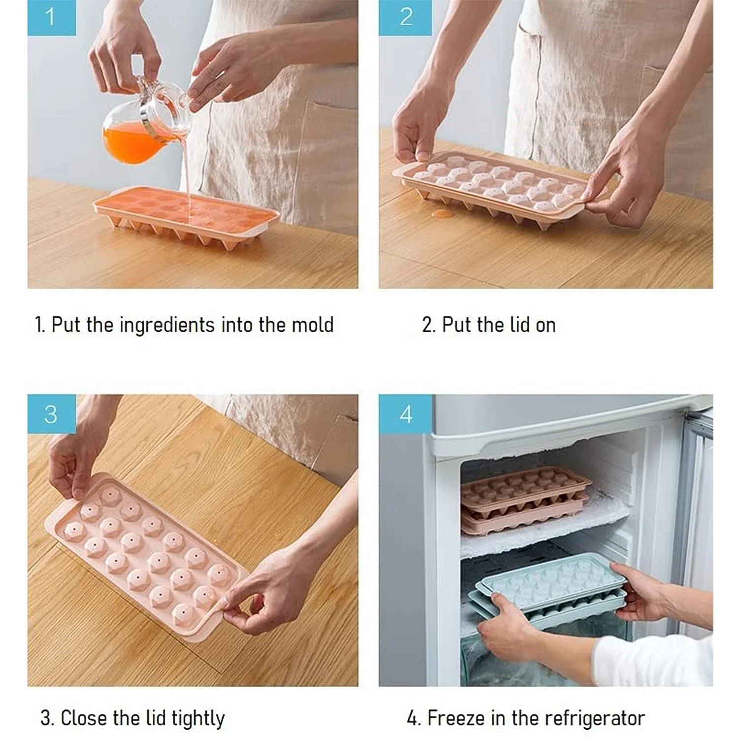 Durable Plastic Ice Cube Tray (1 Pc) - Image 4