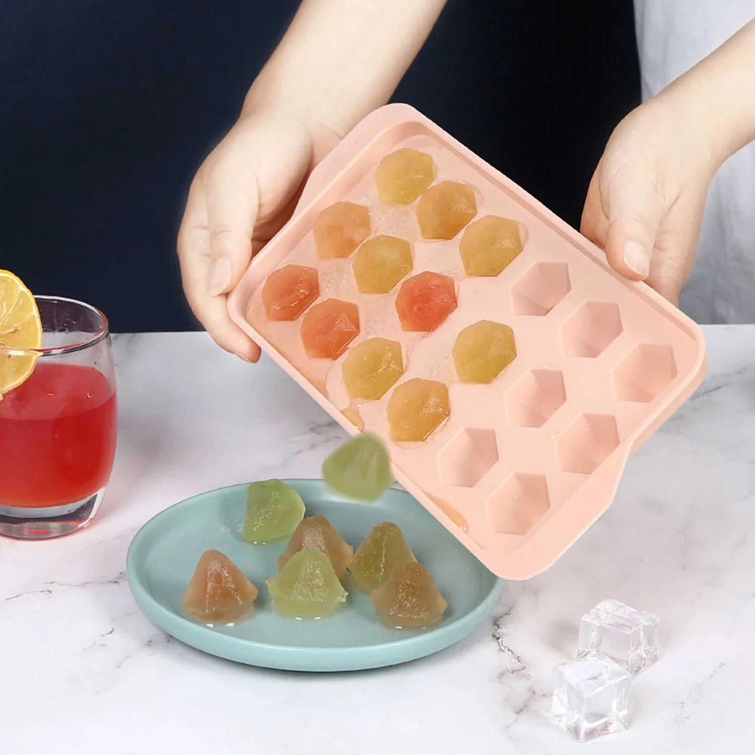 Durable Plastic Ice Cube Tray (1 Pc) - Image 7