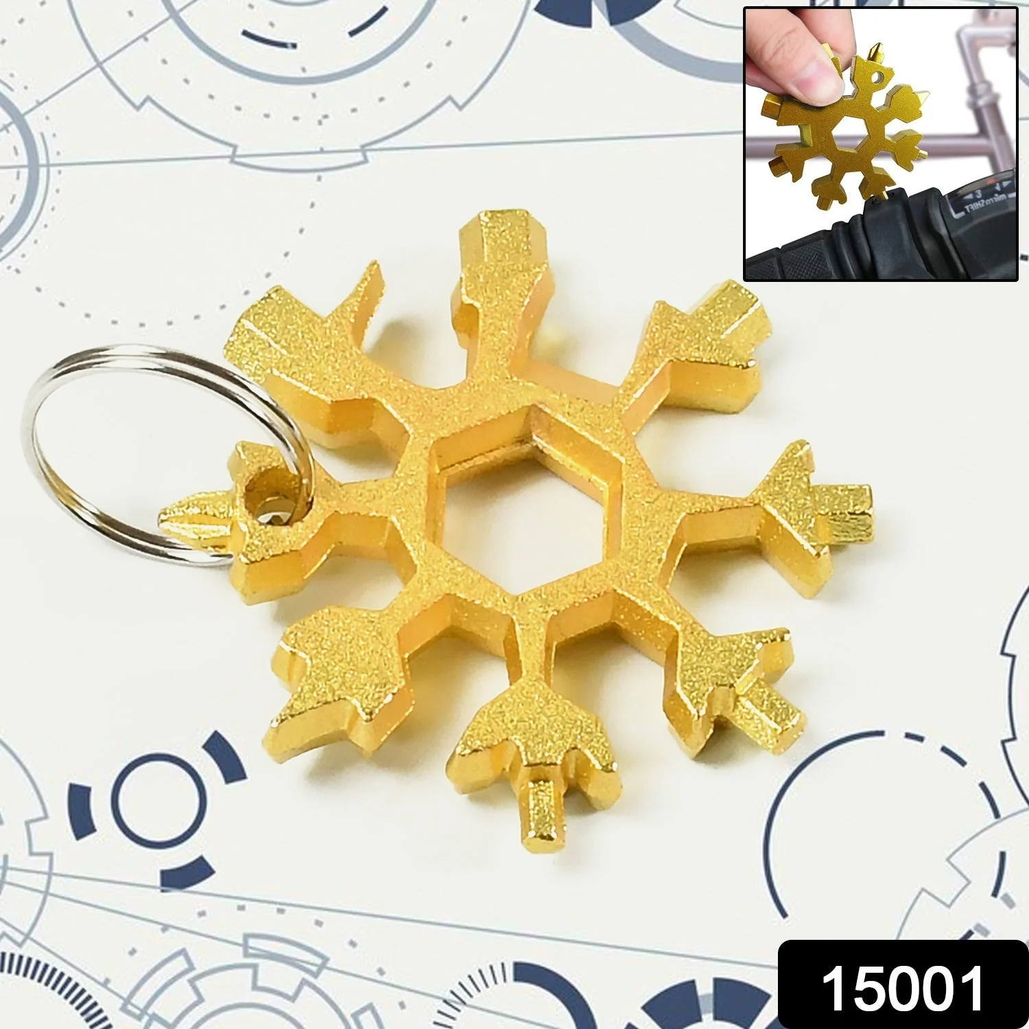 18-in-1 Snowflake Multi-Tool – Portable Bottle Opener, Screwdriver & Wrench - Image 2