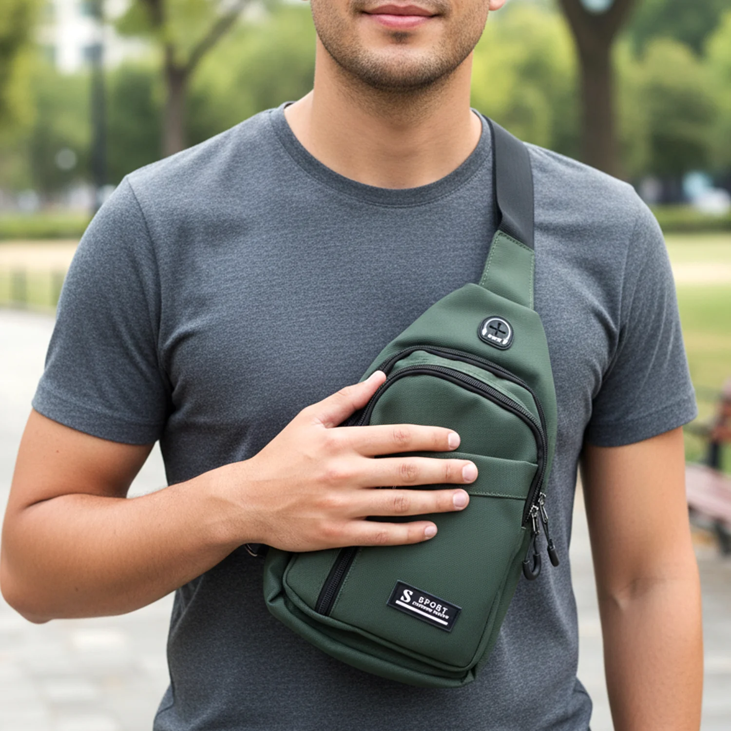 Durable Waist Bag Zipper Crossbody Sling Bag (1 Pc) - Image 5