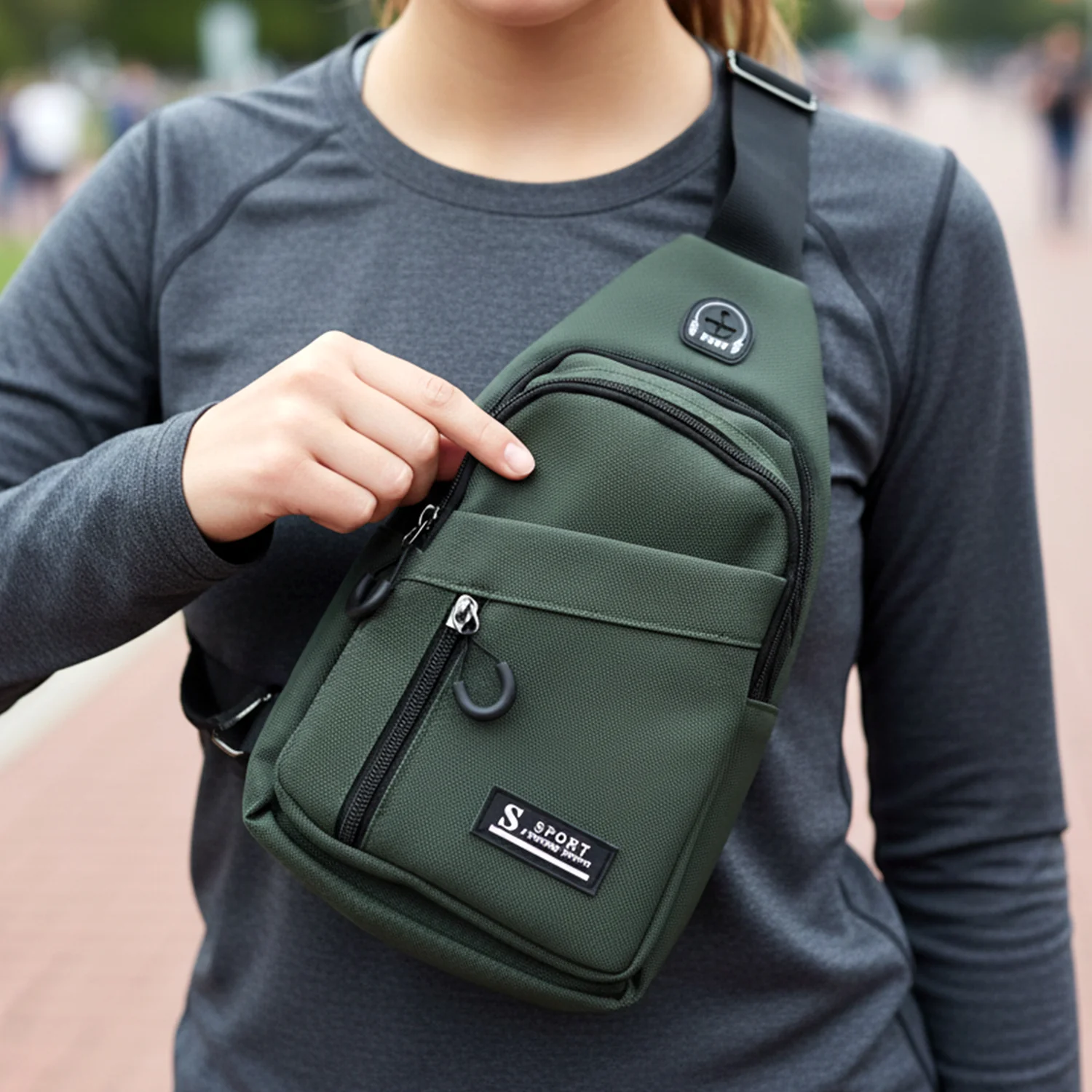 Durable Waist Bag Zipper Crossbody Sling Bag (1 Pc) - Image 8