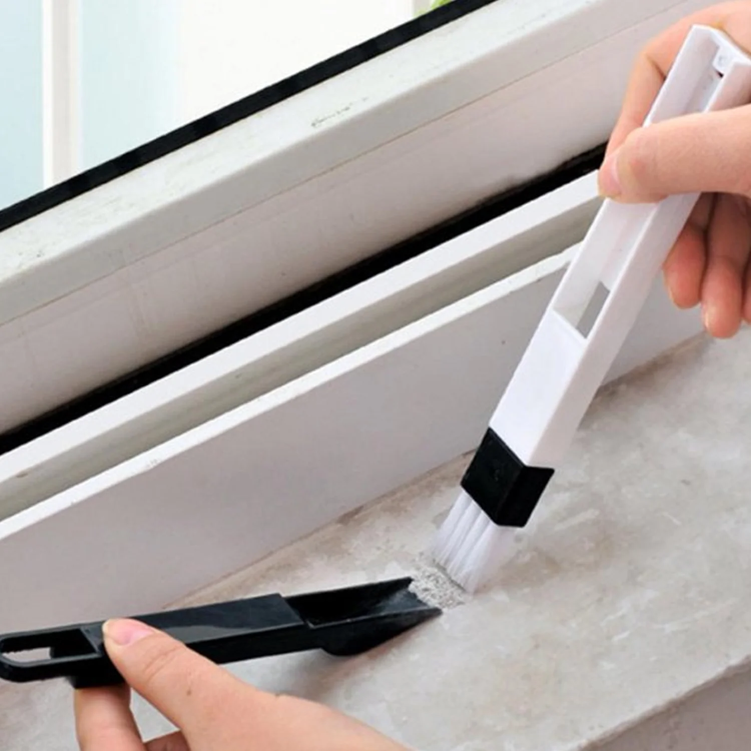 2 in 1 Multi-Function Plastic Window Slot Wardrobe Dust Removal Cleaning Brush - Image 5