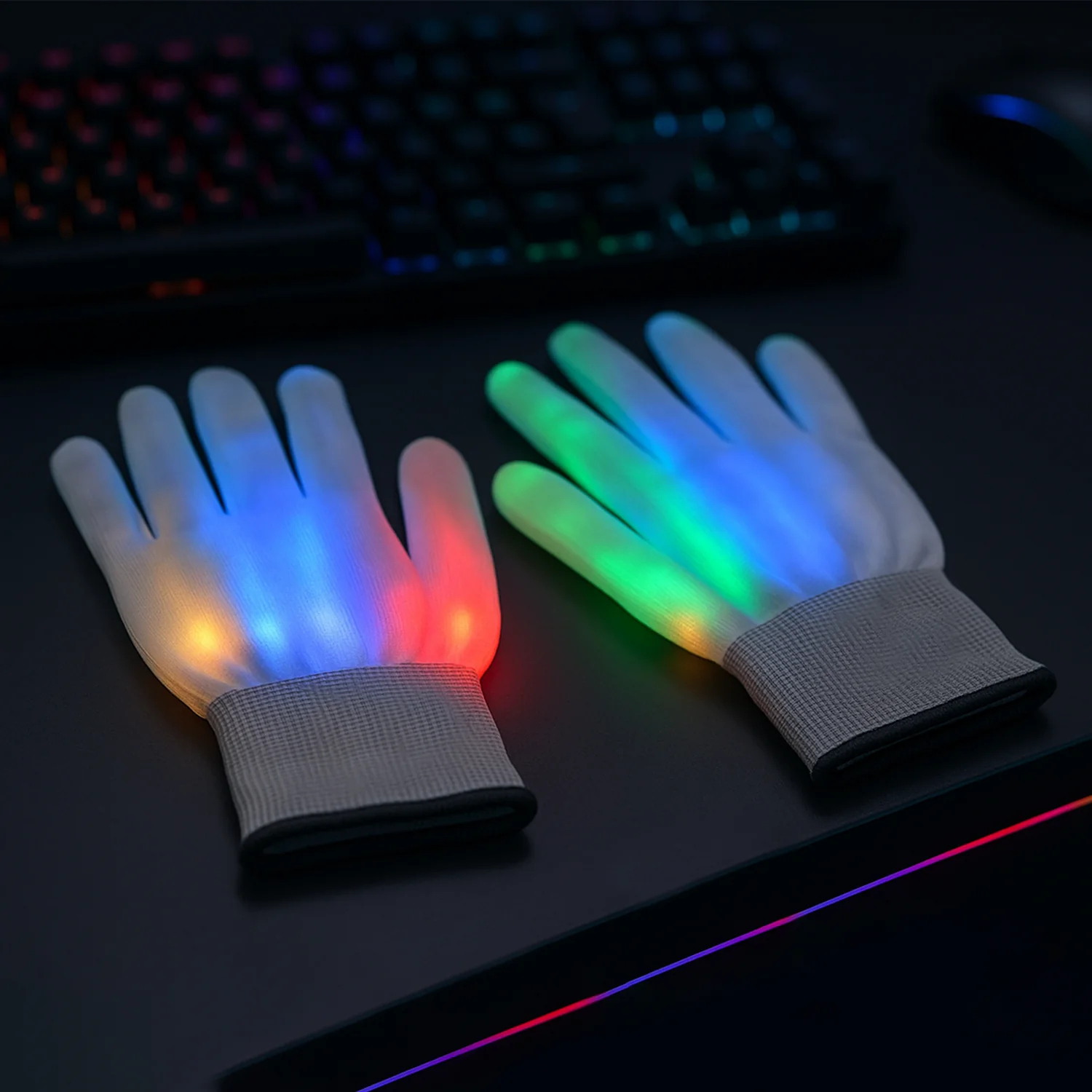 Dynamic Multi-Color Led Light-Up Glow Gloves (1 Pair) - Image 4