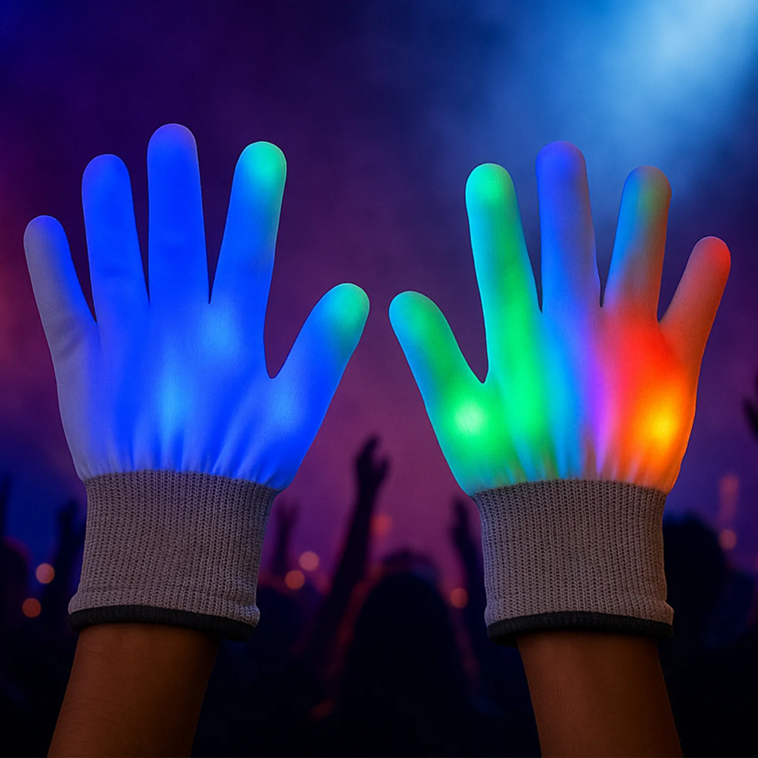 Dynamic Multi-Color Led Light-Up Glow Gloves (1 Pair) - Image 6