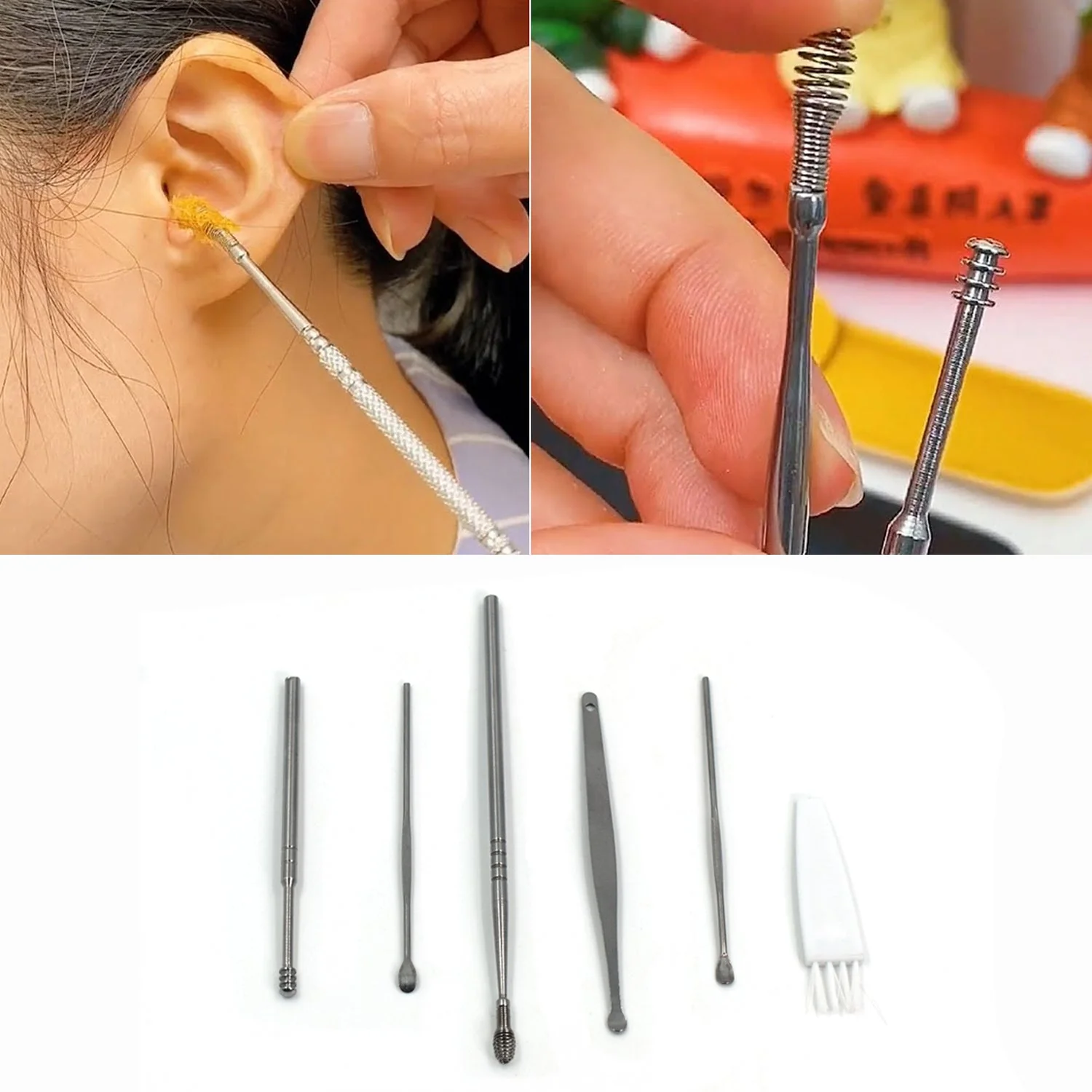 6Pcs Earwax Removal Kit | Ear Cleansing Tool Set | Ear Curette Ear Wax Remover Tool - Image 5
