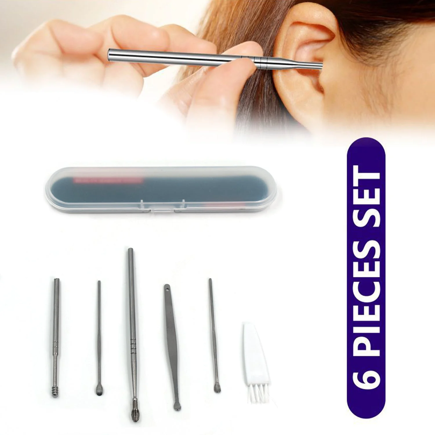 6Pcs Earwax Removal Kit | Ear Cleansing Tool Set | Ear Curette Ear Wax Remover Tool - Image 7