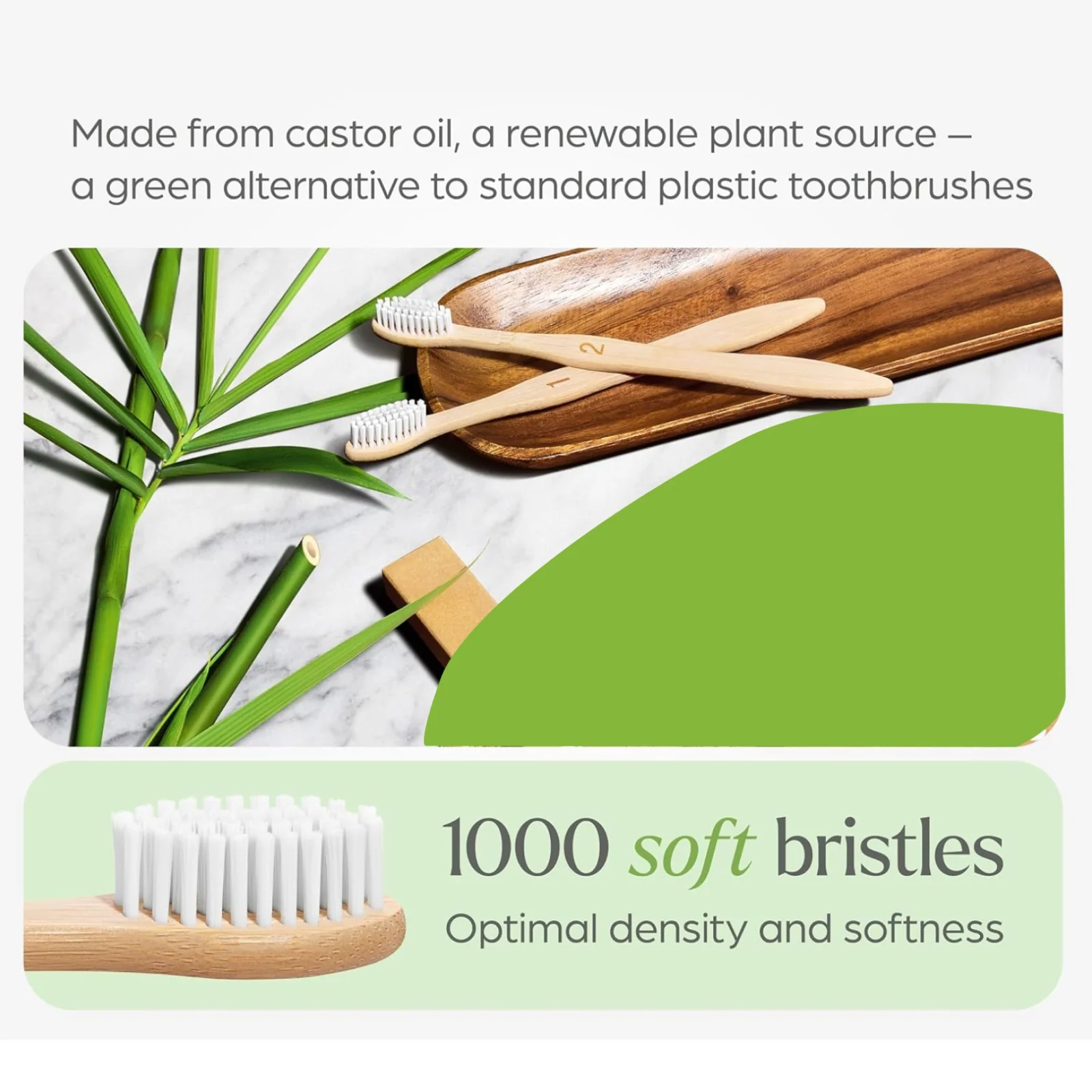 Eco-Friendly Natural Bamboo Toothbrush with Medium Bristles (2 Pc) - Image 3