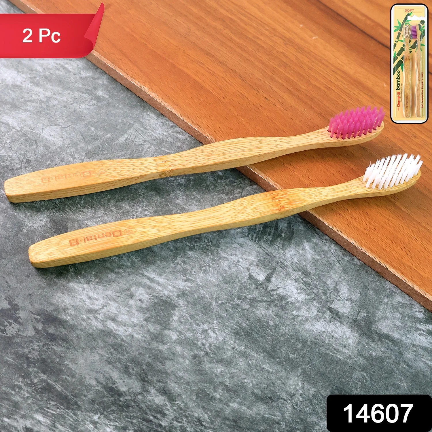 Eco-Friendly Natural Bamboo Toothbrush with Medium Bristles (2 Pc) - Image 8