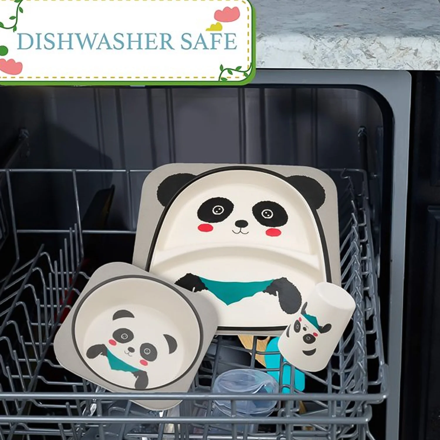 Eco-Friendly Panda-Themed Kids Dinnerware Set (5 Pc) - Image 4