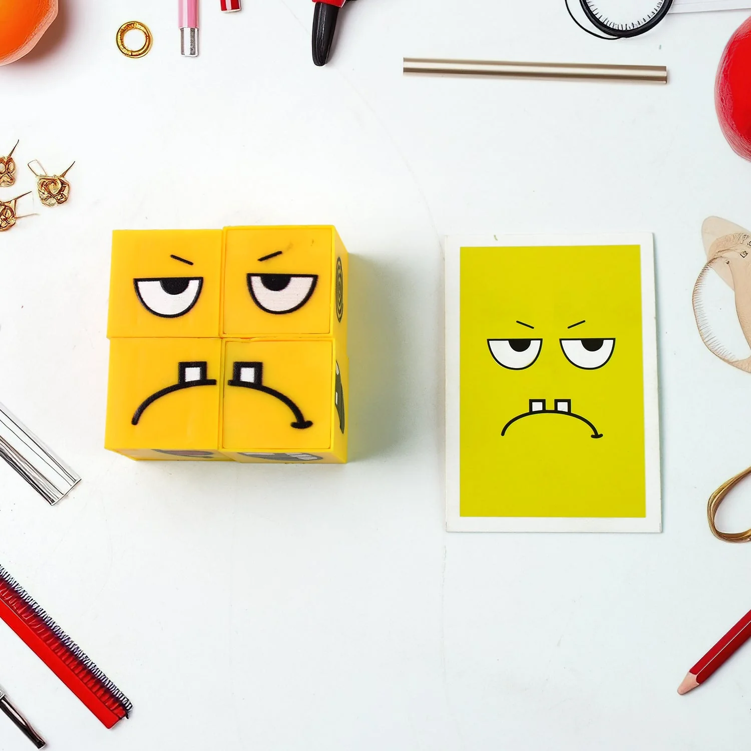 Educational Face Expression Changing Puzzle Cube Toy Set - Image 4