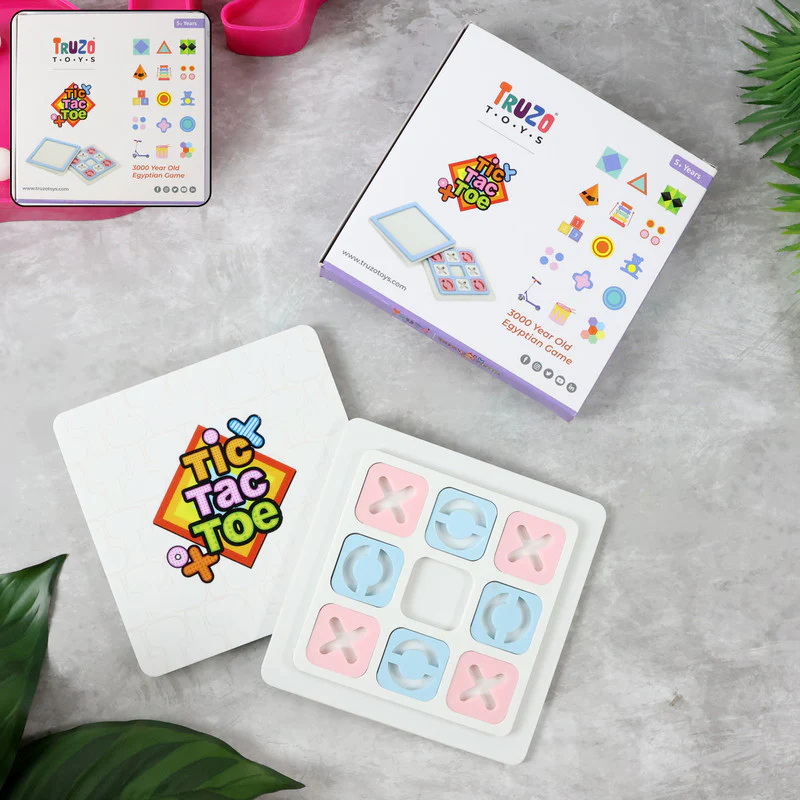Educational Tic Tac Toe Board Game Kids – Fun Learning Strategy Toy with X & O Pieces - Image 2