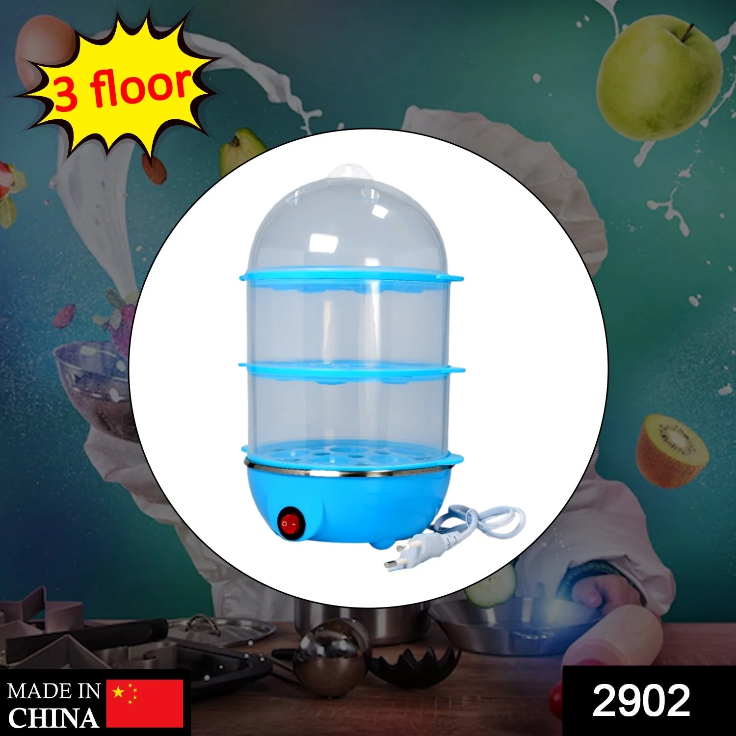 Egg Boiler / Poacher / Cooker / Electric Steamer (3 Layer) - Image 2