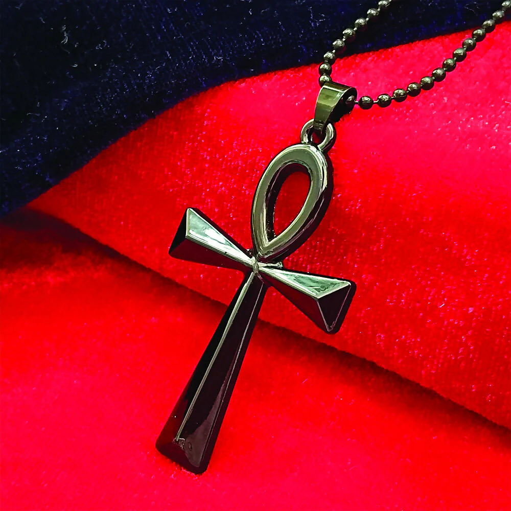 Egyptian Ankh Symbol Black Pendant Necklace for Men's - Image 3