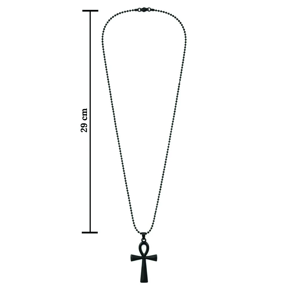 Egyptian Ankh Symbol Black Pendant Necklace for Men's - Image 6