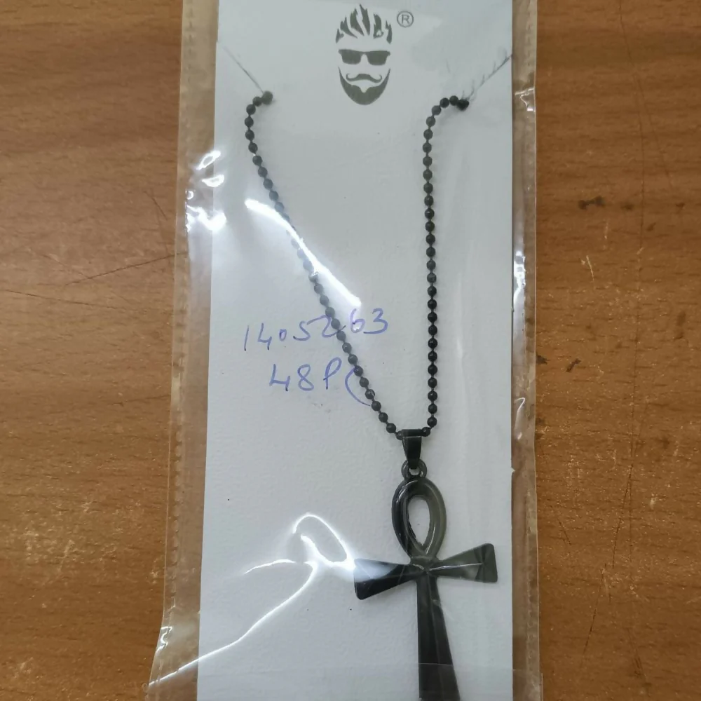Egyptian Ankh Symbol Black Pendant Necklace for Men's - Image 7