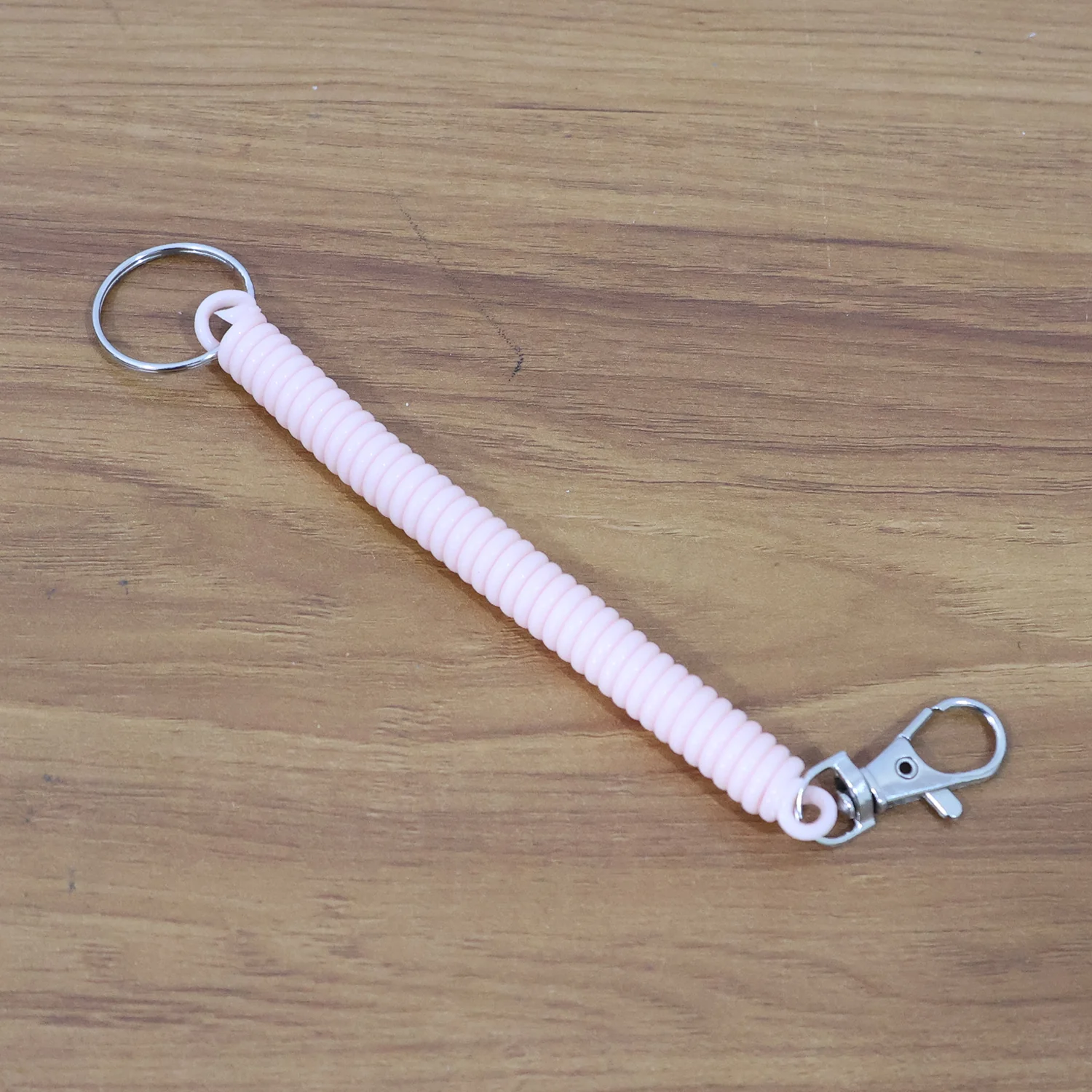 Elastic Spiral Coil Keychain Bracelet with Metal Key Ring and Clip Hook (1 Pc) - Image 9