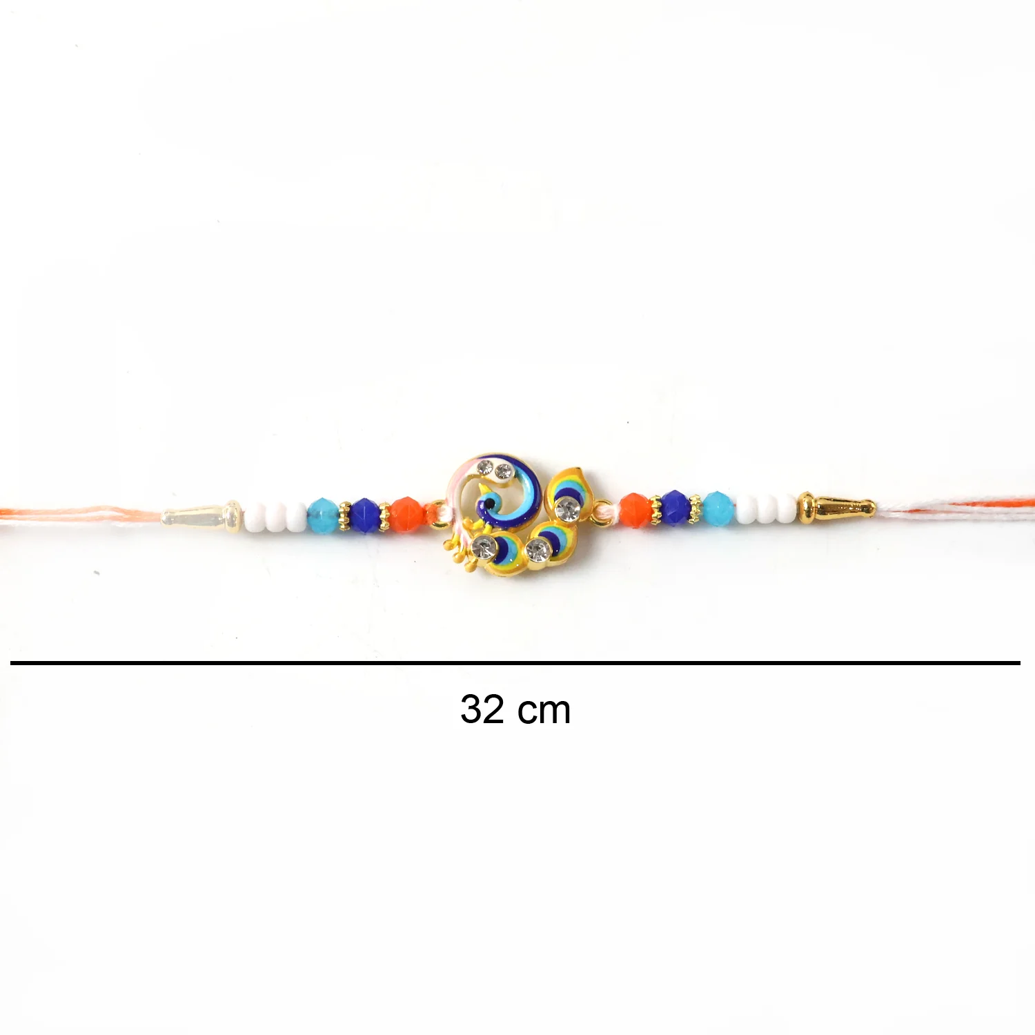 Designer Peacock Theme Rakhi with Colorful Beads (1 Pc) - Image 7