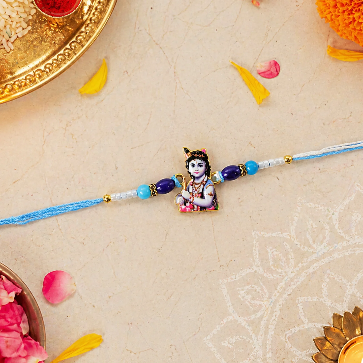 Spiritual Lord Krishna Designer Rakhi (1 Pc) - Image 3